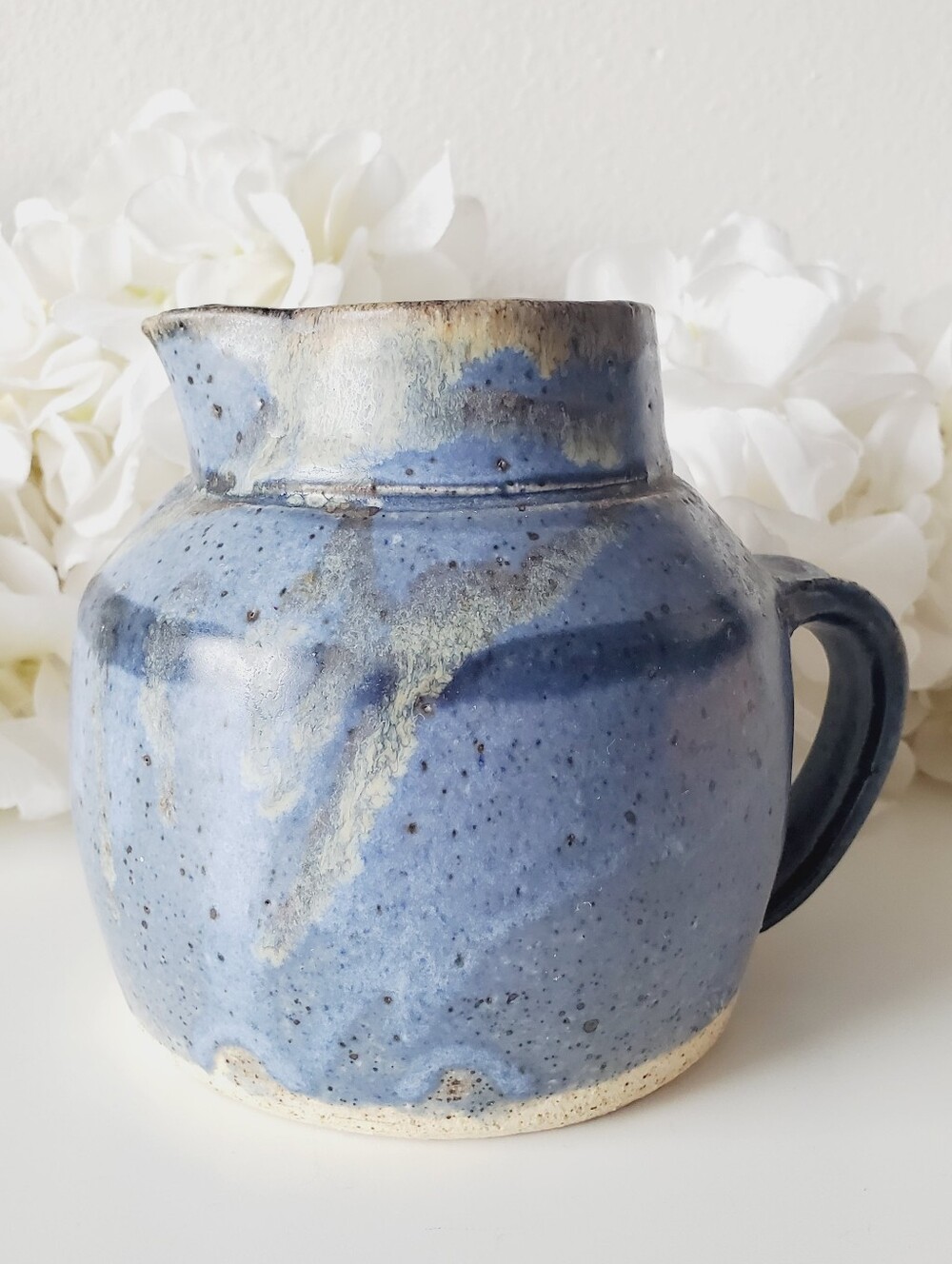Vintage Salt Glaze Studio Pottery Pitcher Jug Signed by Pat McHenry Handcraf